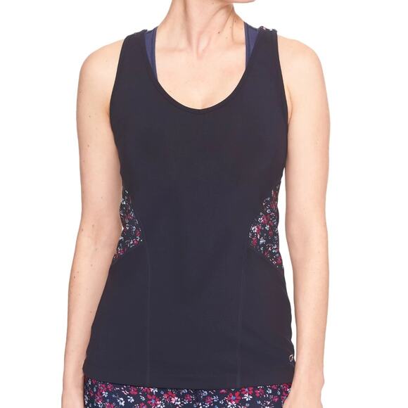 Gap Fit Flower Colorblock Print Racer Tank - Picture 3 of 8